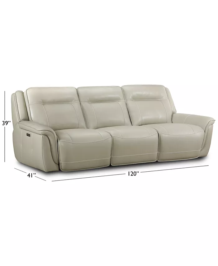 Furniture Lenardo 3-Pc. Leather Sofa with 3 Power Motion Recliners