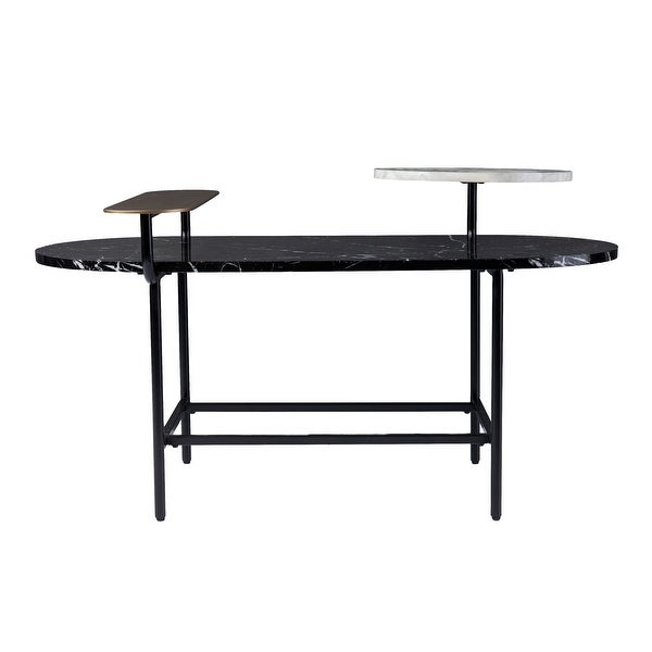 SEI Furniture Aasen Contemporary Black Stone Coffee Table