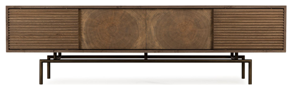 Oak Sliding Doors Media Unit  Andrew Martin Blaine   Industrial   Media Cabinets   by Oroa   Distinctive Furniture  Houzz