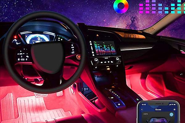 Foot Sound-activated Led Car Colorful Music Rhythm Light-app Bluetooth Colorful [usb Interface] 48led (one Set)