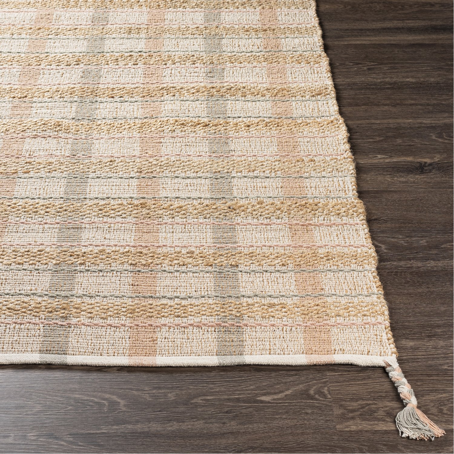 Lexington Hand Woven Rug in Beige, Camel, Rose, Sage