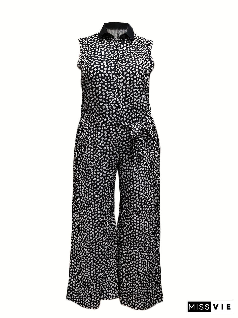 Small Floral Personality Plus Size Jumpsuit