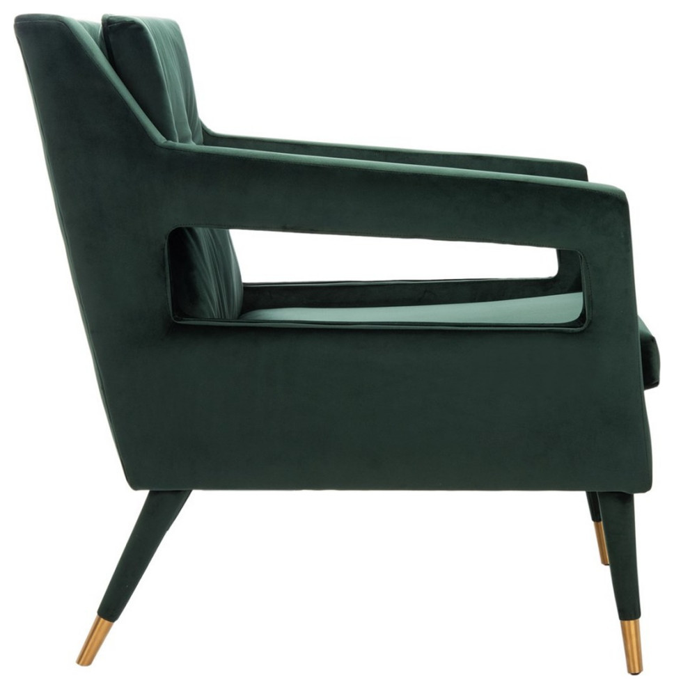 Sari Tufted Accent Chair Forest Green/ Gold   Modern   Armchairs And Accent Chairs   by Virgil Stanis Design  Houzz