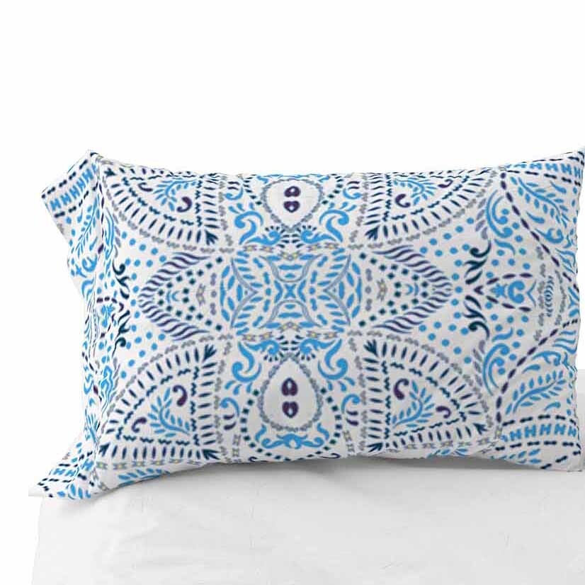 Free People Paisley Pillow Case 30x20 in Blue  White  Yellow