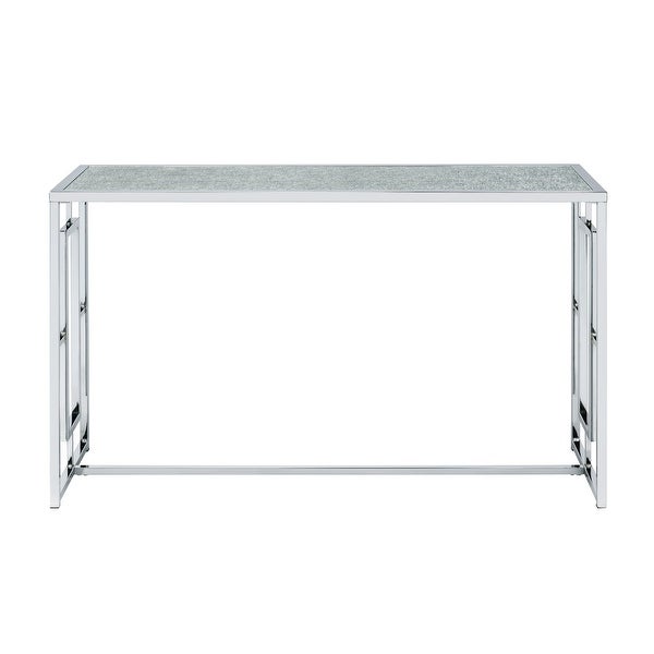 Glitterati Chrome Waterfall Glass Sofa Table by Furniture of America