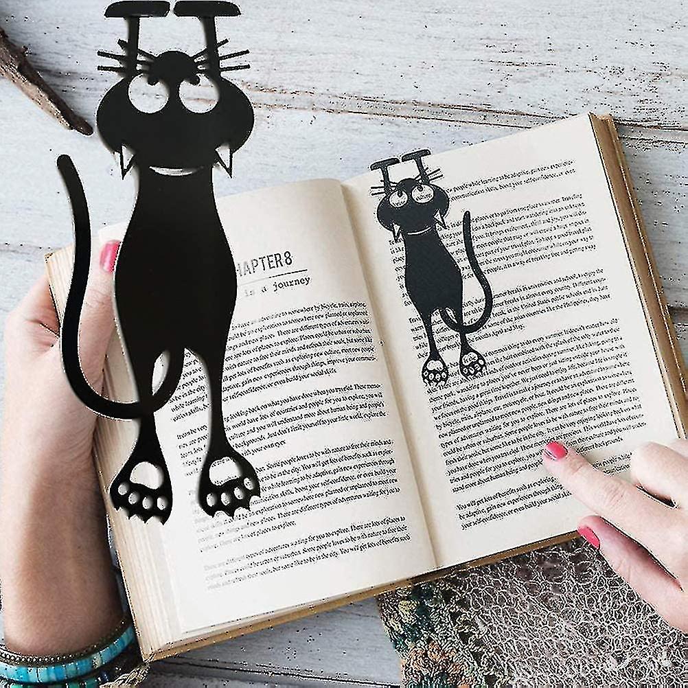 5pcs Black Kitten Cat Plastic Bookmarks Creative Hollow Kitten Bookmarks Lovely Durable 3d Animal Bookmarks For Reader