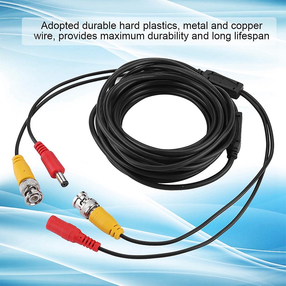 Bnc + 2.1mm Dc Cctv Extension Cable Video Coax Cable For Commercial Residential (5m)