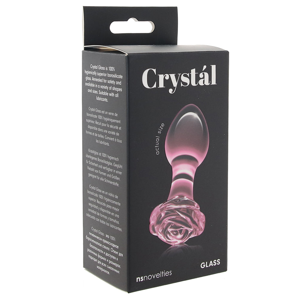 Crystal Glass Rose Plug in Pink