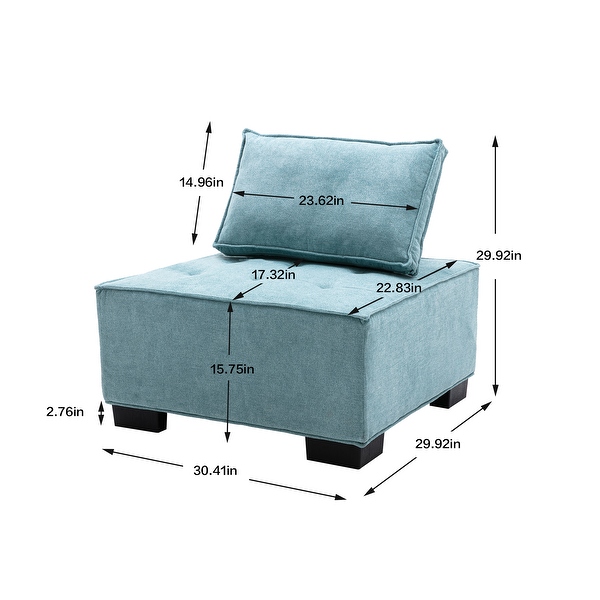 Poly fabric Square Living Room Ottoman Lazy Chair