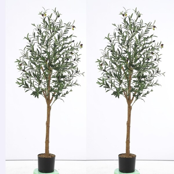 1/2pcsArtificial Olive Tree 5/4.25/6FT(60/51/72in) Tall Faux Silk Olive Trees