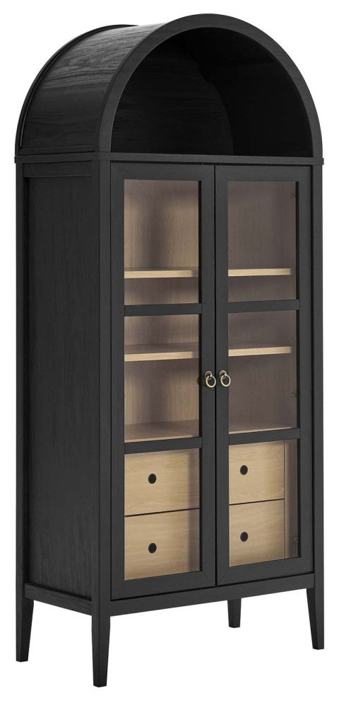 Nolan Tall Storage Display Cabinet   Black Oak   Modern   Accent Chests And Cabinets   by First of a Kind USA Inc  Houzz