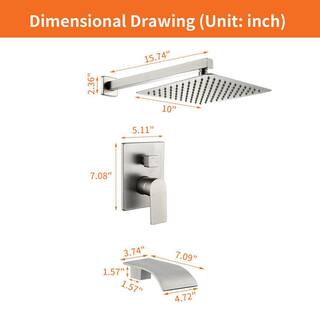 Nestfair Single-Handle 1-Spray Tub and Shower Faucet in Brushed Nickel (Valve Included) SMD3012N