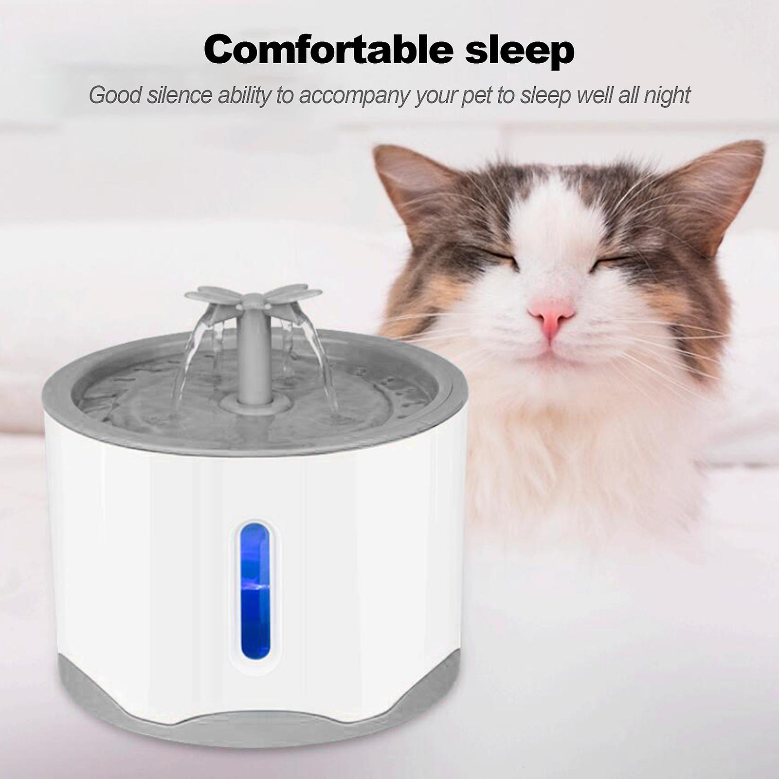 2021 New 2.6l Cat Drinking Fountain Electric Water Dispenser Circulating Filtration Safety Feeder Bowl For Pets Cats Grey