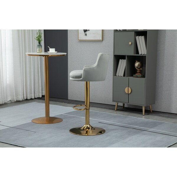 Adjustable Counter Height Bar Stools with Iron Leg， 2Pc/Set