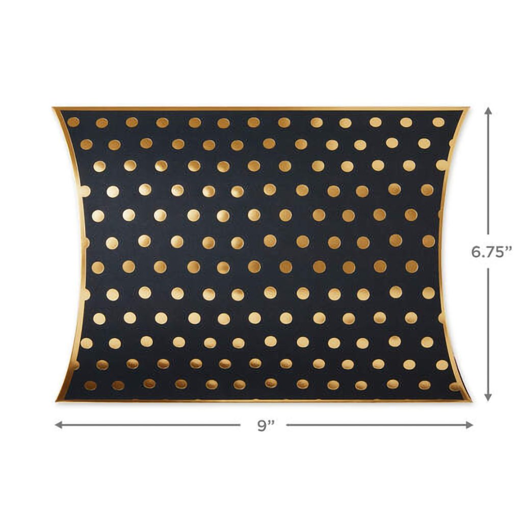 Hallmark  Gold Dots on Black Pillow Box