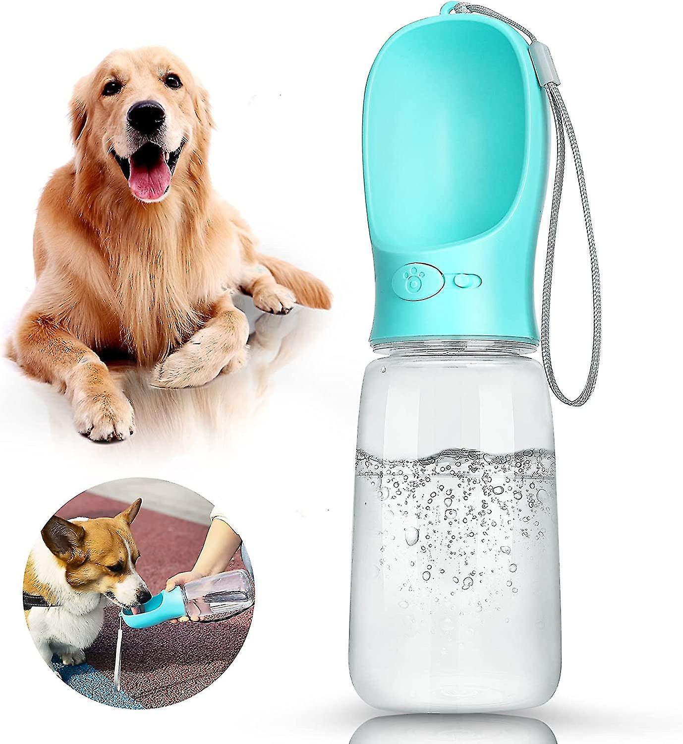 Dog Water Bottle Leak Proof Portable Puppy Water Dispenser 550ml Antibacterial Water Dispenser (blue)