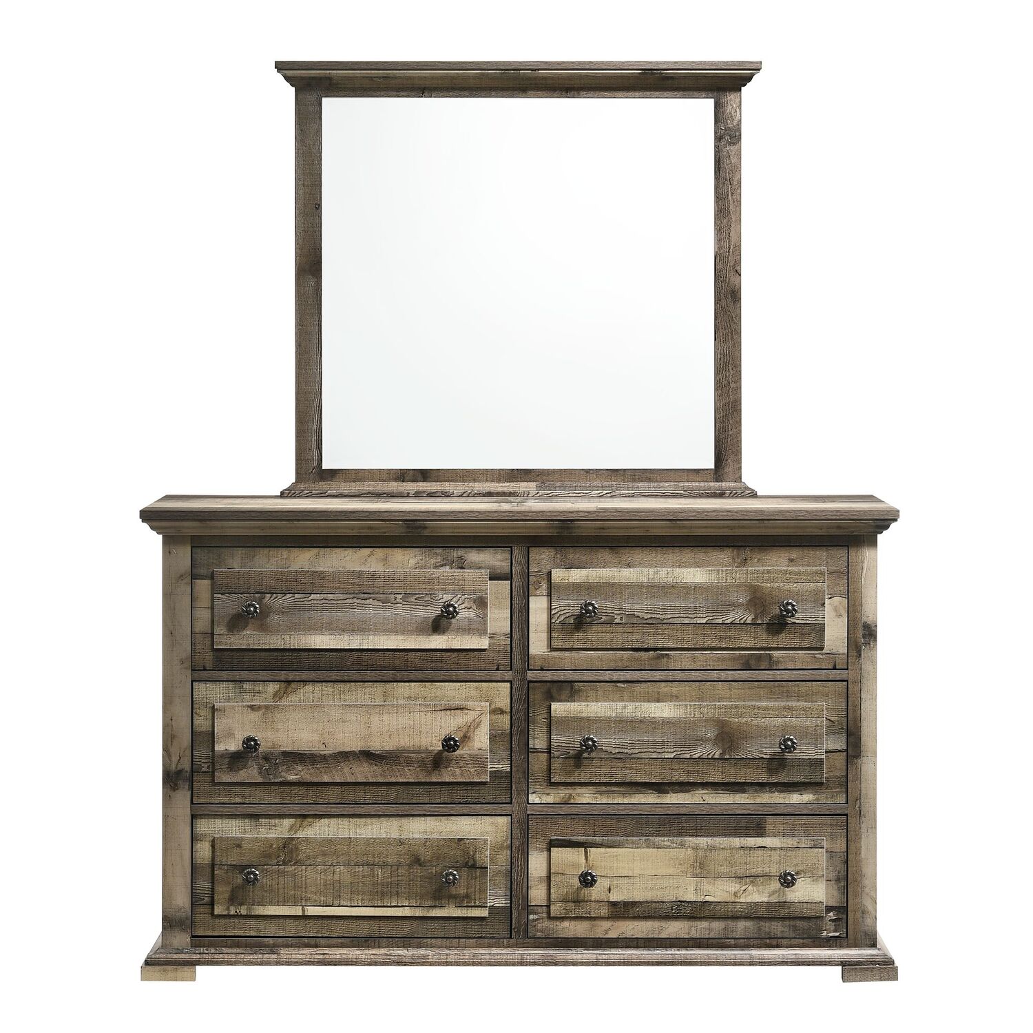 Picket House Furnishings Shayne 6-Drawer Dresser and Mirror Set in Drift