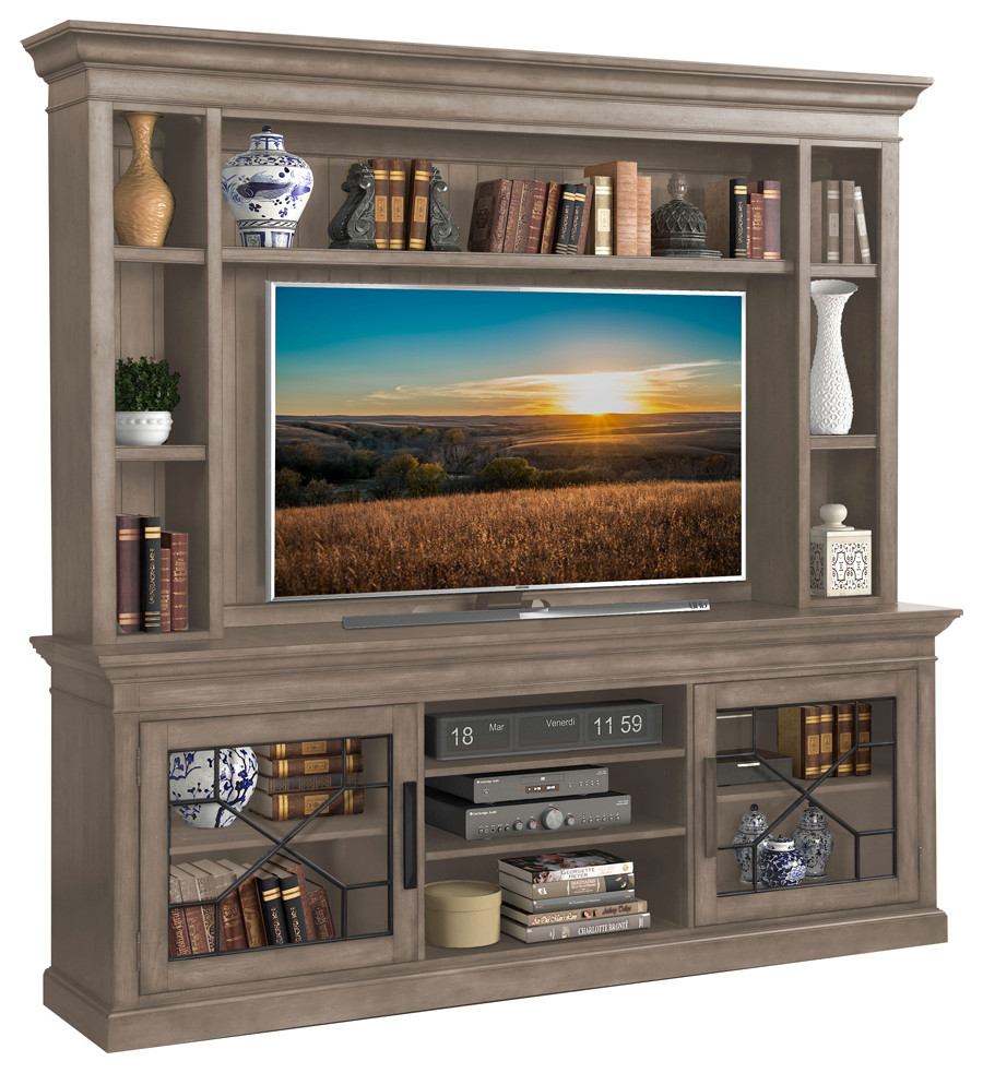 Parker House Sundance 92 quotConsole With Hutch and Back Panel   Traditional   Entertainment Centers And Tv Stands   by Parker House  Houzz