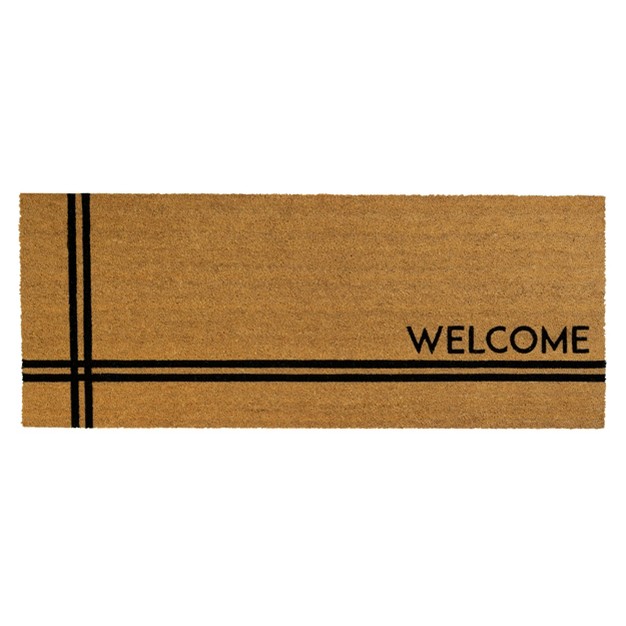 Entryways 2 x27 X 5 x27 Crisscross Welcome Indoor outdoor Coir Doormat Natural black