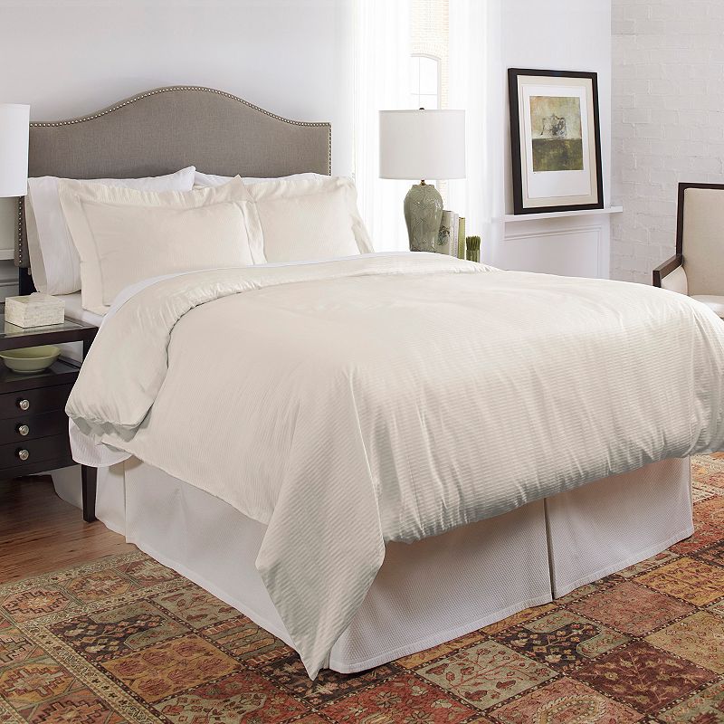 Pointehaven 450 Thread Count Dobby Cotton Duvet Cover Set