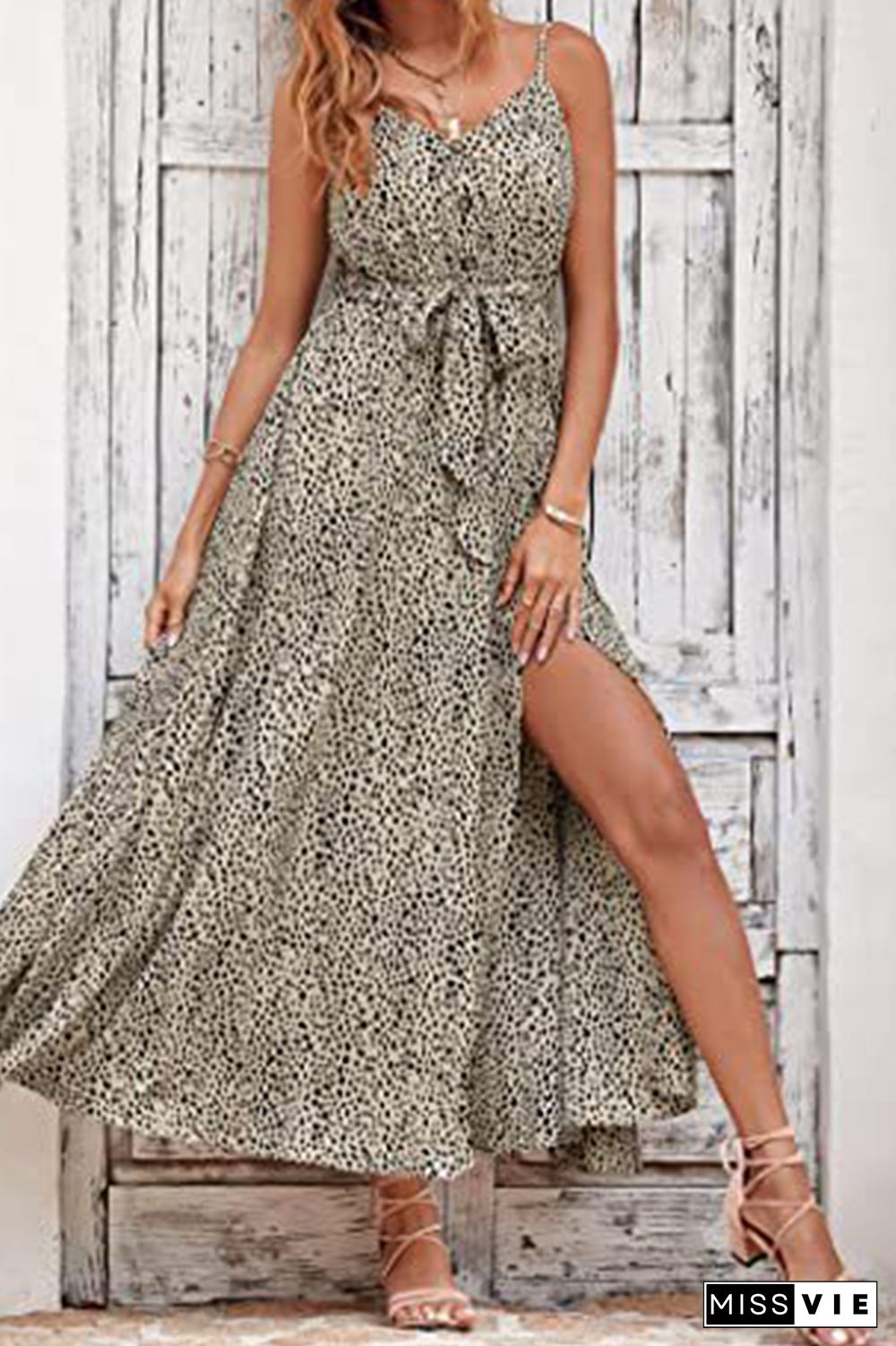 Floral Print Halter Neck Long Dress Wholesale