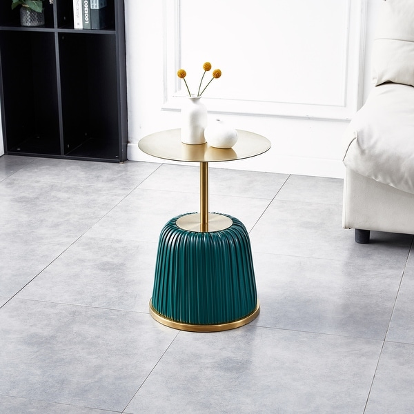 Gold Top with Metal Covered PU Side Table