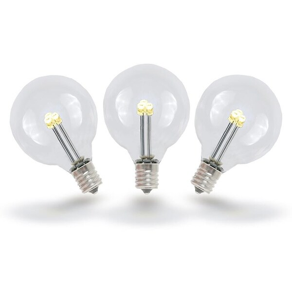 25 Pack G40 LED Outdoor String Light Patio Globe Replacement Bulbs，Warm White