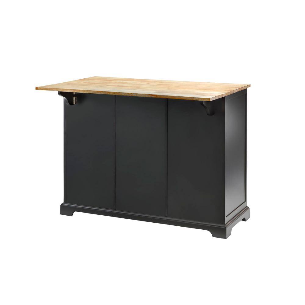 Home Decorators Collection Black Kitchen Island with Natural Butcher Block Top SK19304Er1-B