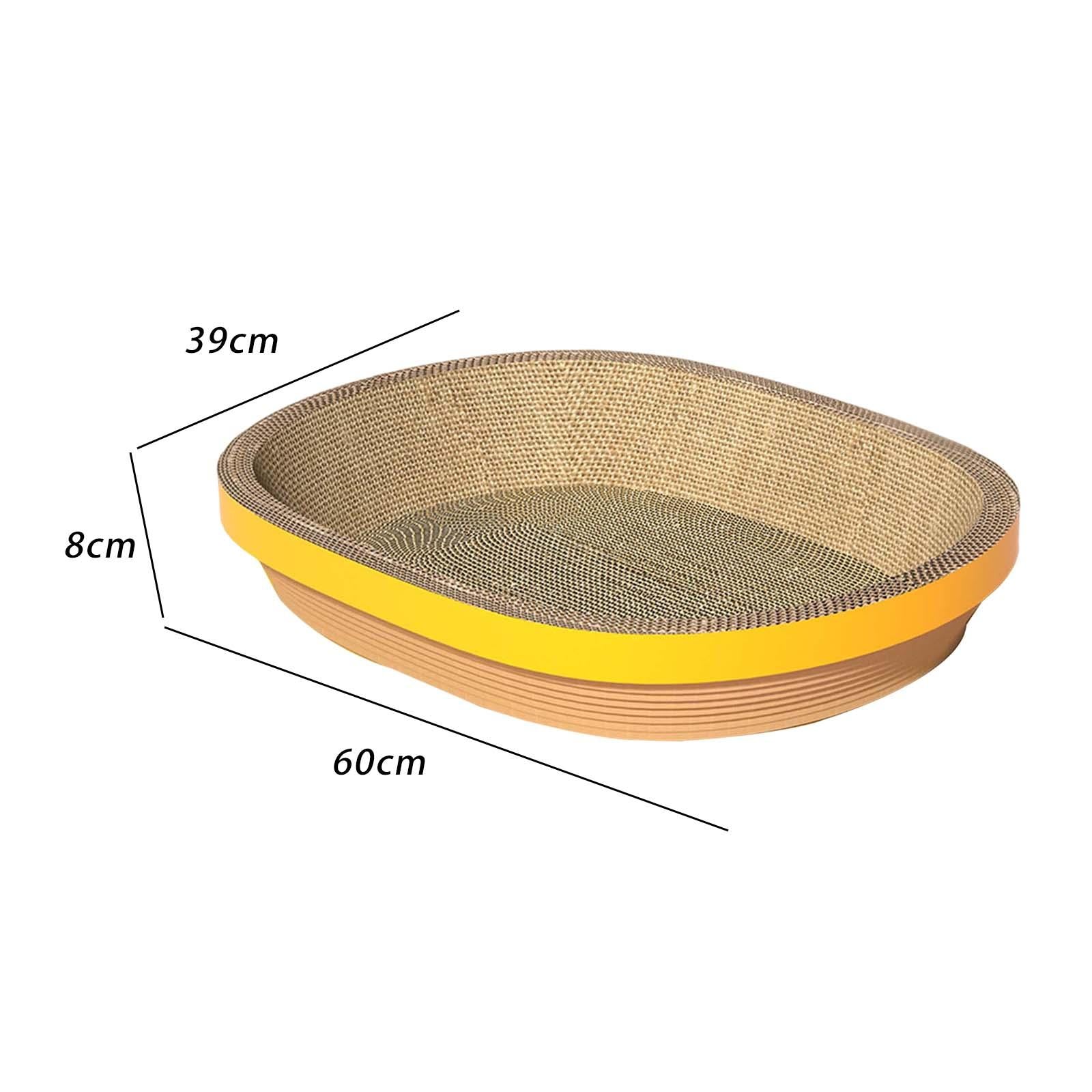 Cat Scratcher Cardboard Oval Corrugated Cat Scratcher Bowl Wear Resistant Nest Bed Scratch Pad for Grinding Claw Training Toy Pet Supplies Yellow Edge