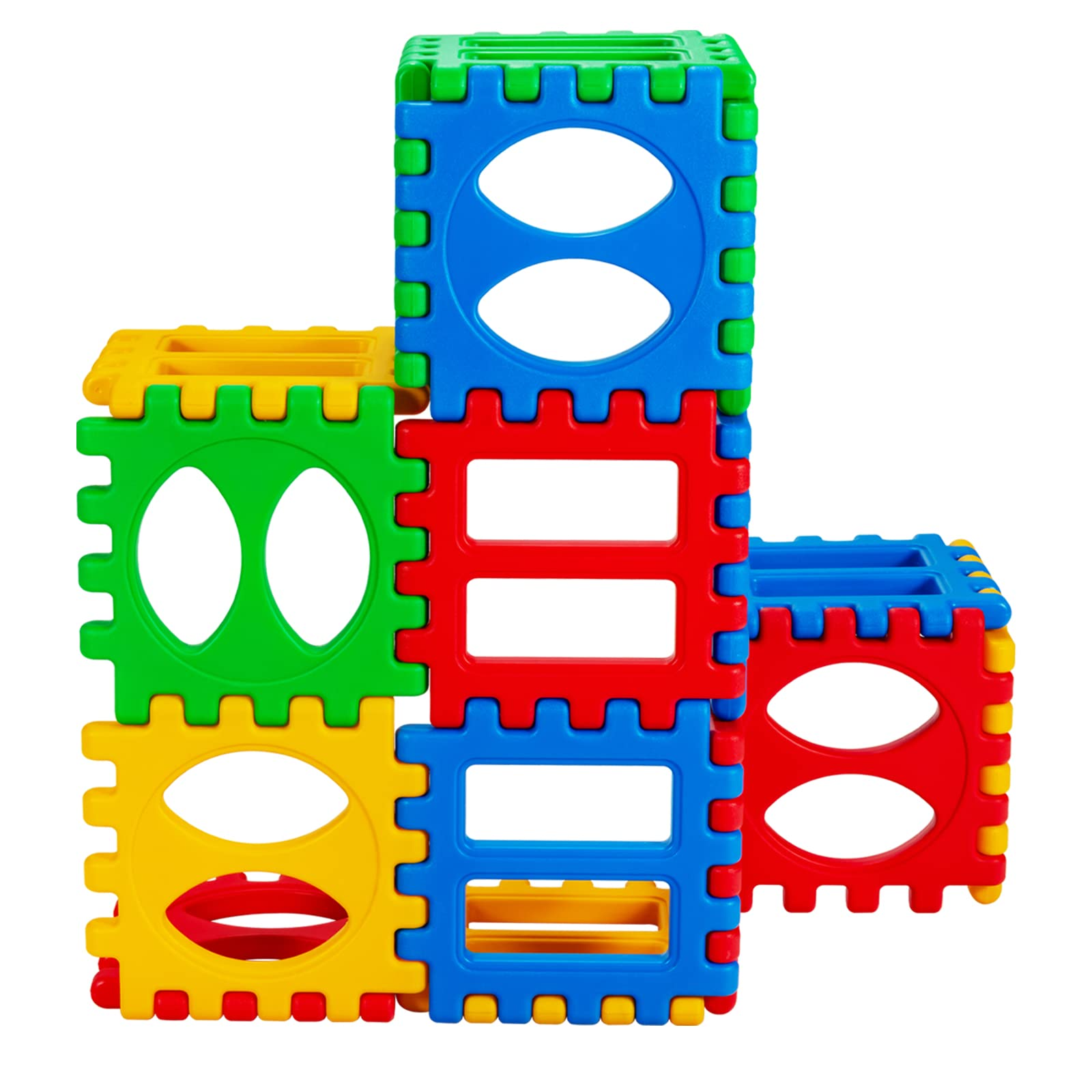 Costzon 32 Pieces Jumbo Building Blocks for Kids, Big Waffle Block Set