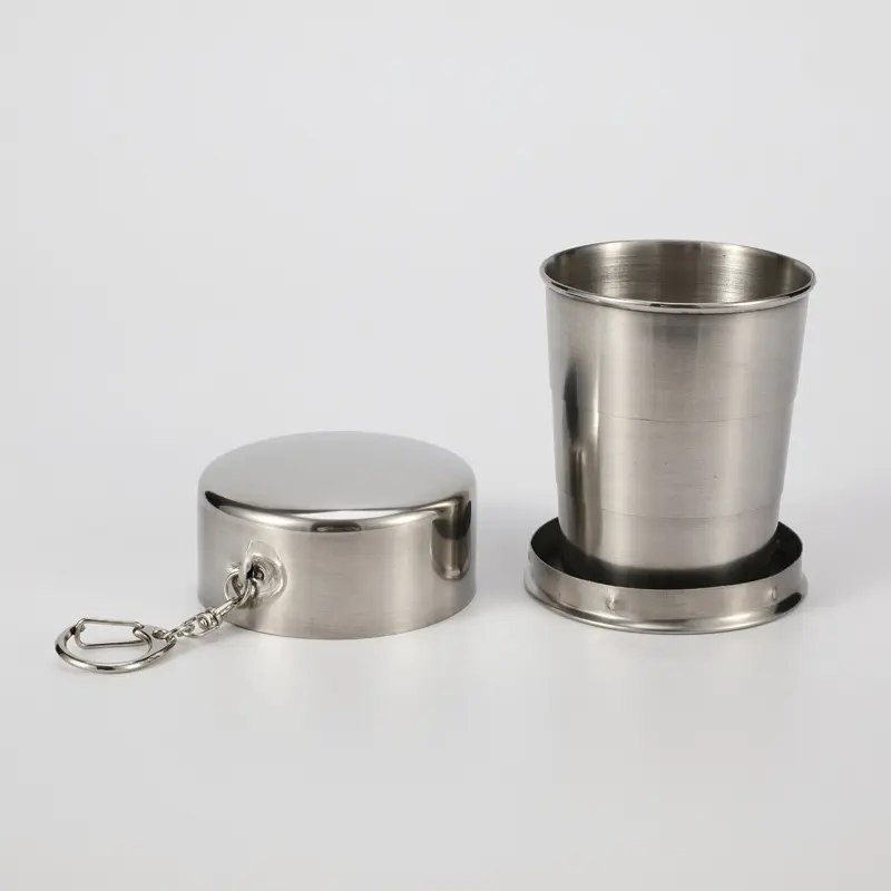 Outdoor Camping Hiking Traveling Portable Foldable Stainless Steel Coffee Cup Water Mug