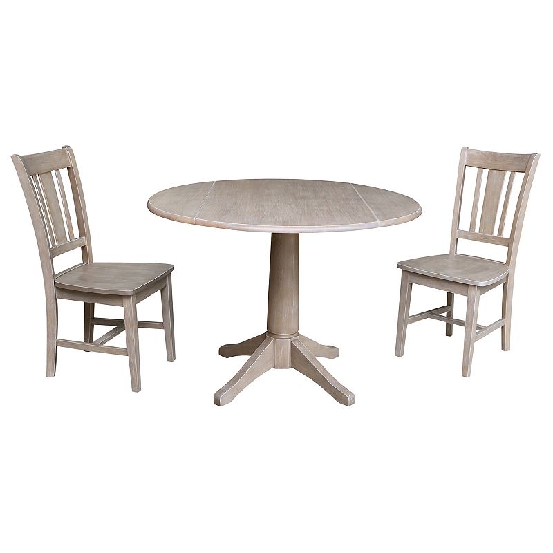 International Concepts Jayden Pedestal Table and Chairs 3-pc. Dining Set