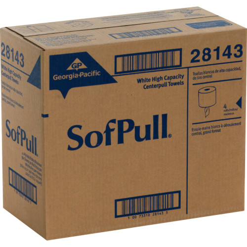 Georgia-Pacific SofPull Perforated Paper Towel， 7 4/5 x 15， White， 560/Roll， 4 Rolls/Carton (28143)