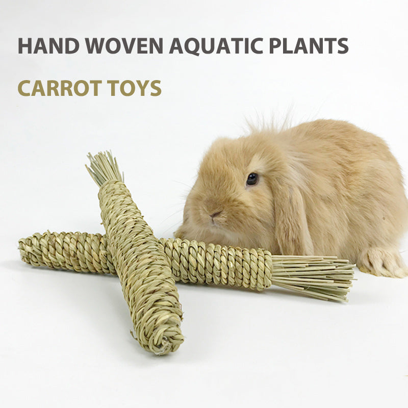 Rabbit Chew Toys Grass Woven Natural Rabbit Chew Carrot Rabbit Chew Sticks