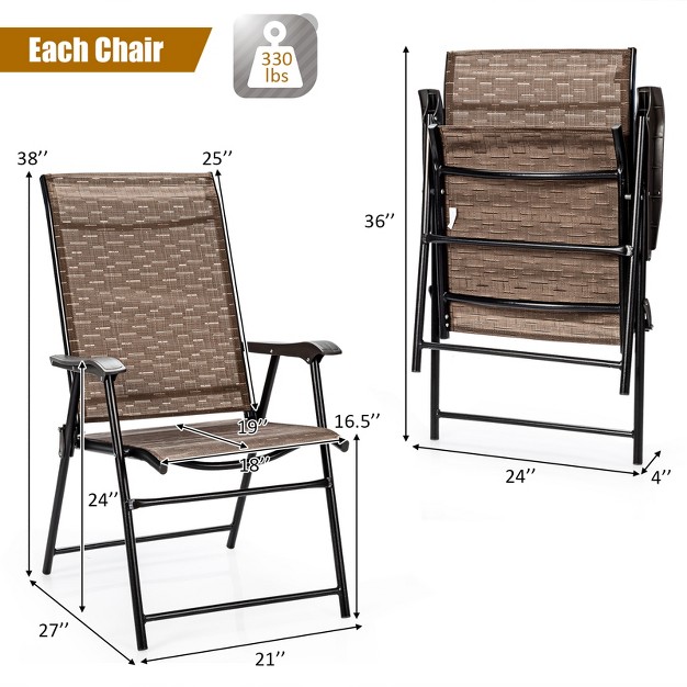 Tangkula Caming Chair Outdoor Folding Chair Garden Yard W armrest amp Backrest