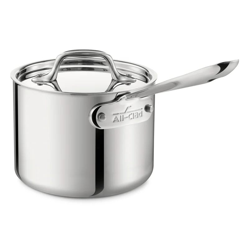 All-Clad 4202 Stainless Steel Sauce Pan with Lid Cookware， 2-Quart， Silver