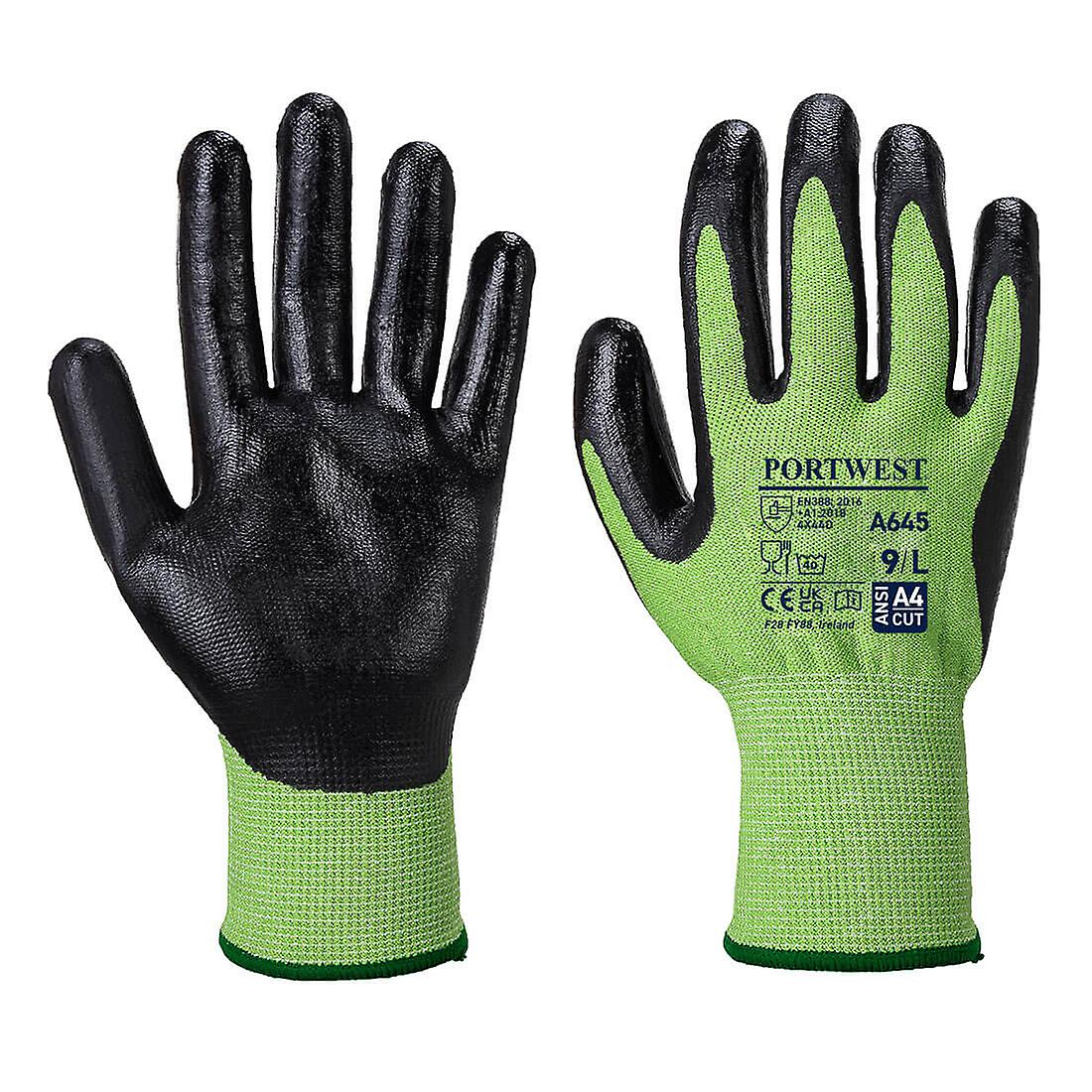 Portwest a645 green cut resistant nitrile foam gloves