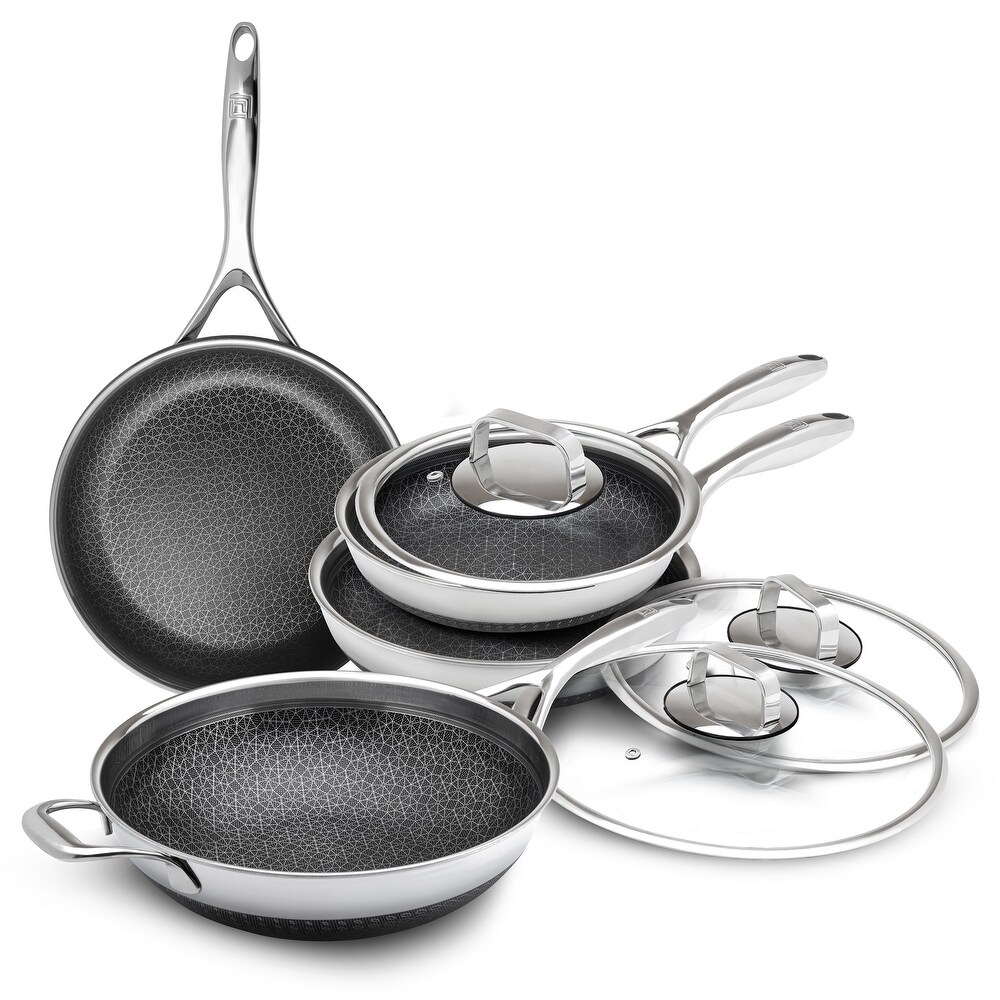 DiamondClad by Livwell 7pc Hybrid Nonstick Frying Pan Set with Wok