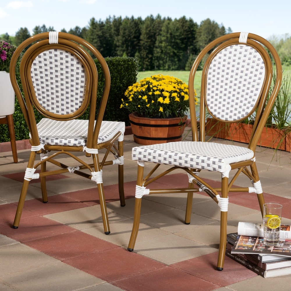 Indoor and Outdoor Stackable Dining Chair 2 Piece Set by Baxton Studio