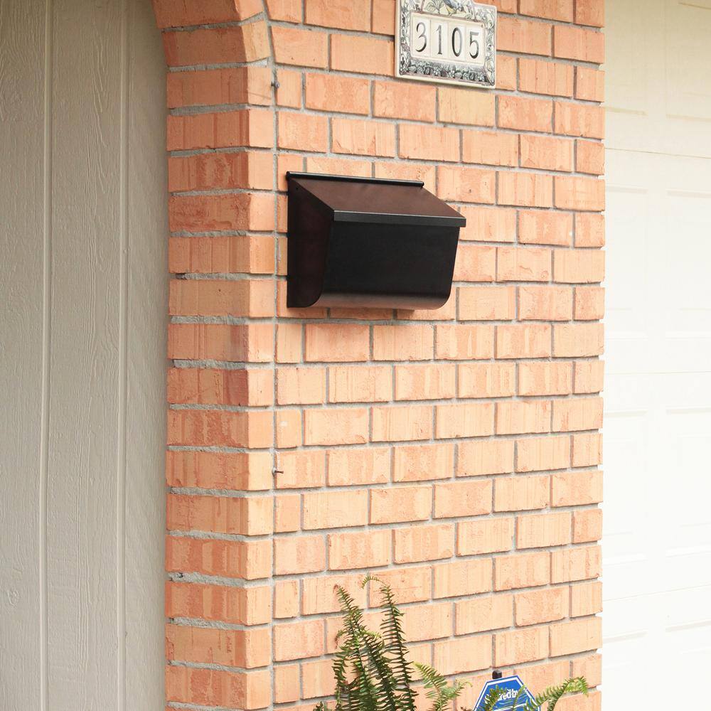 Architectural Mailboxes Woodlands Black Medium Steel Wall Mount Mailbox L4010WBAM