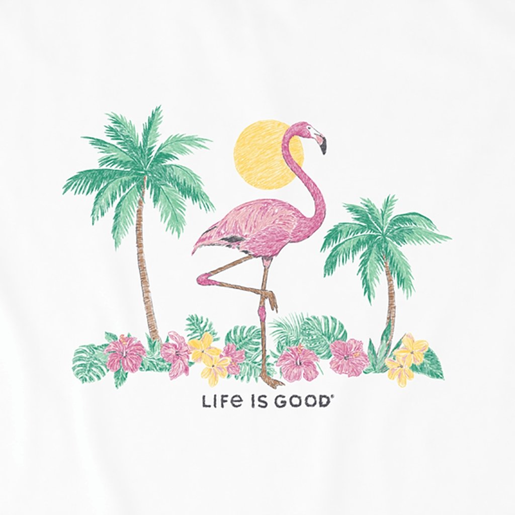 Life Is Good  Women's Watercolor Flamingo Crusher-Lite Tee