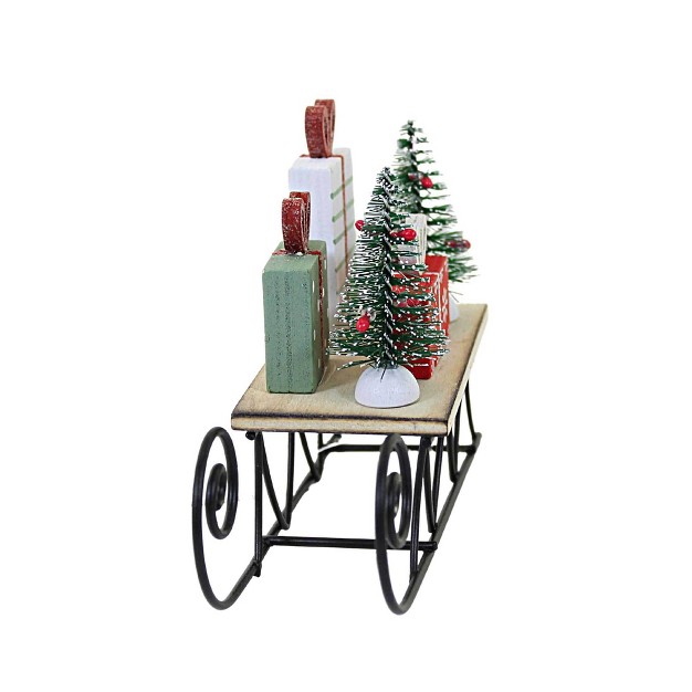 Option 2 Holiday Wood Sleigh One Figurine 3 75 Inches Trees Gifts A35579 Wood Multicolored