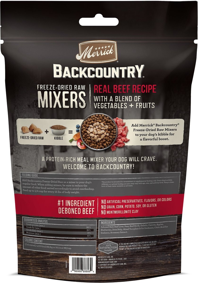 Merrick Backcountry Freeze-Dried Raw Real Beef Recipe Grain-Free Freeze-Dried Dog Food