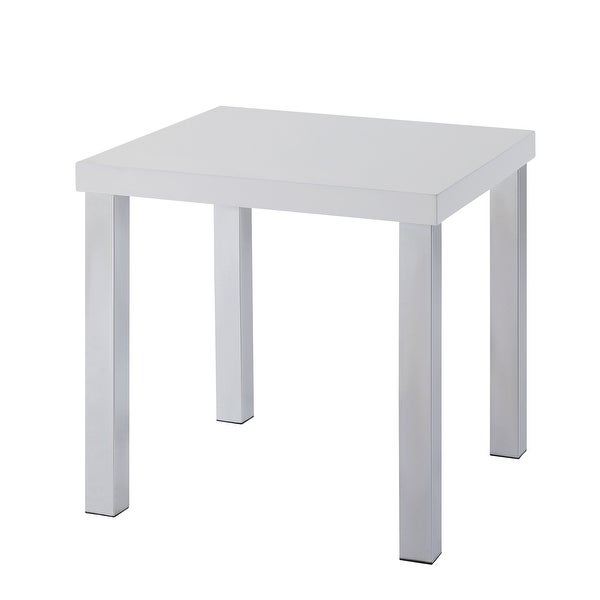 Coffee Table End Table Living Room Table in White High Gloss and Chrome