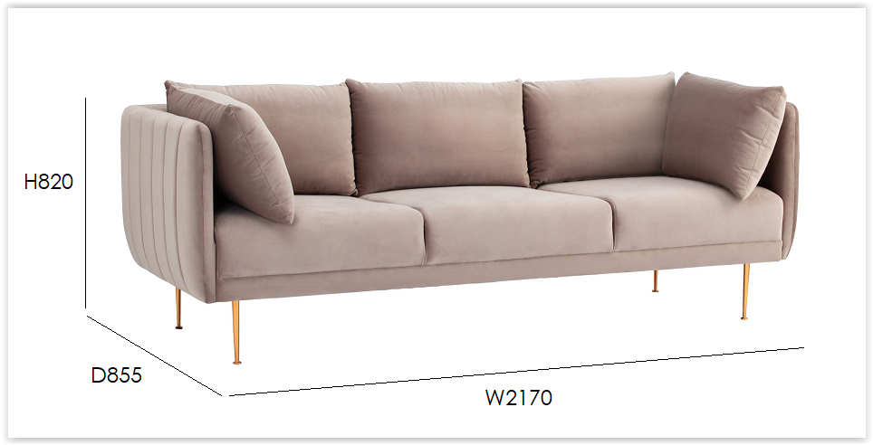 SUPRA 3 Seater Sofa - Burlywood Colour