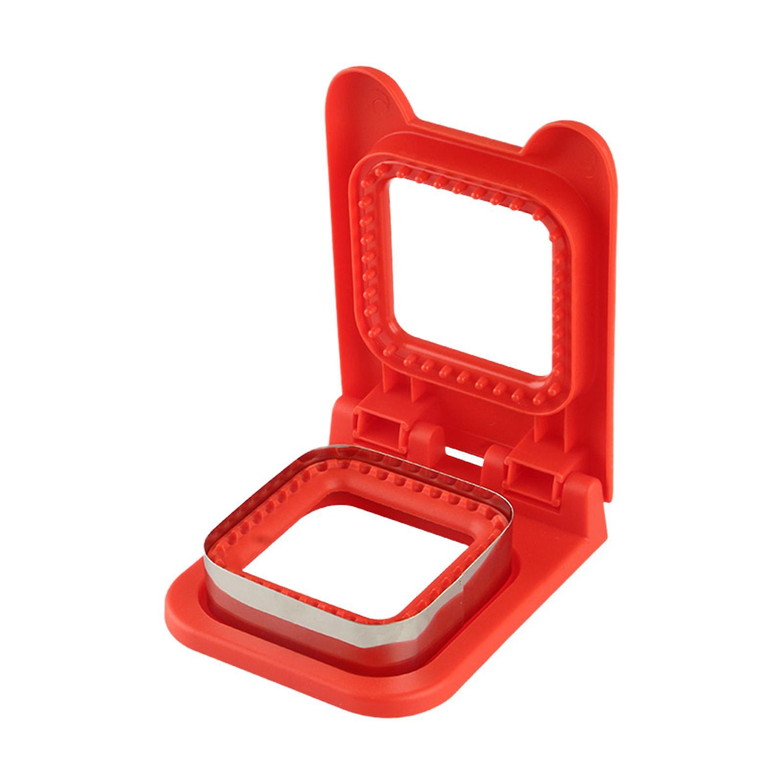 2 In 1 Sandwich Cutter And Sealer Pancake Maker For Children Kids Boys Girls Red Square
