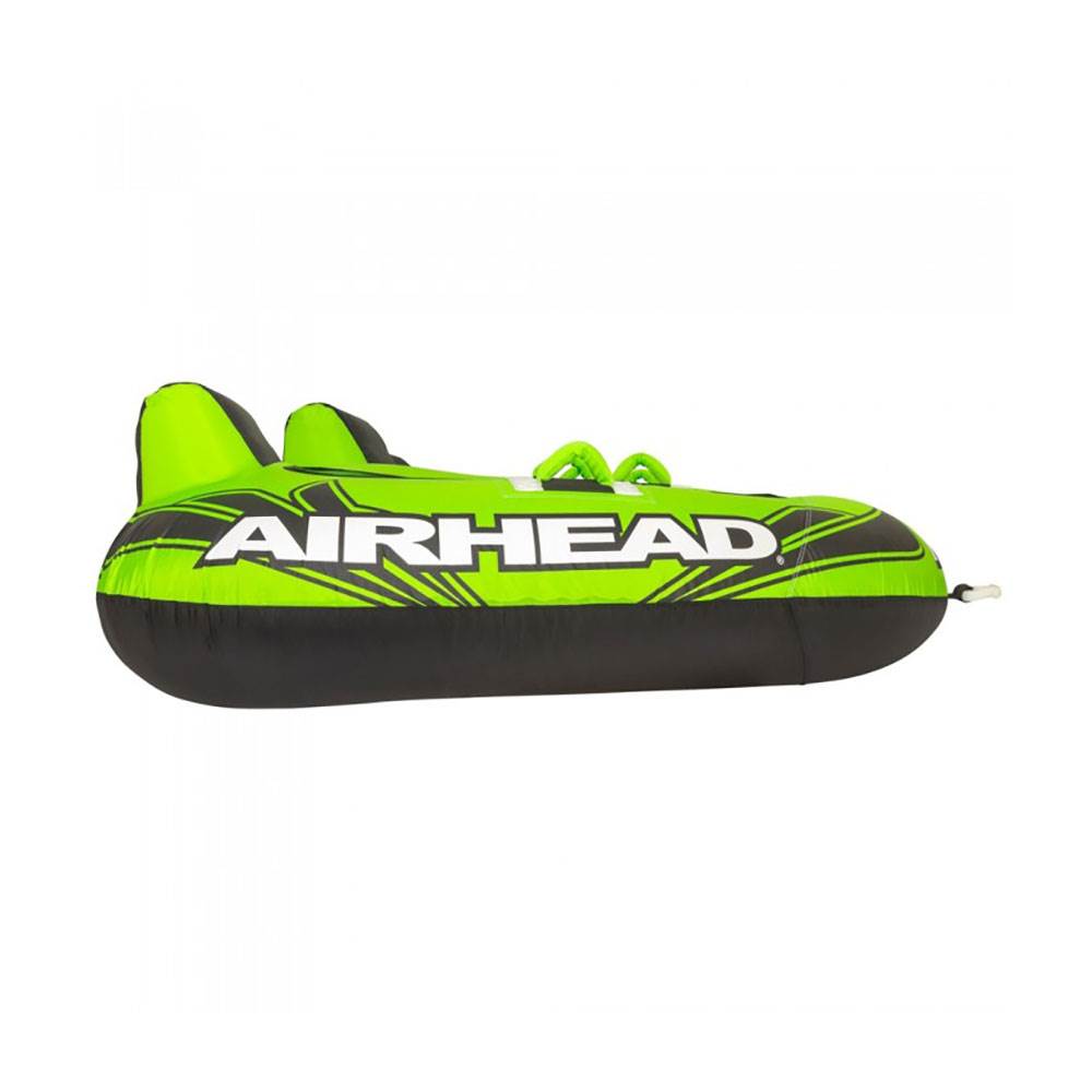 Airhead Mach 3 Three-Person Towable Boat Tube Float， Heavy-Duty Nylon， Green