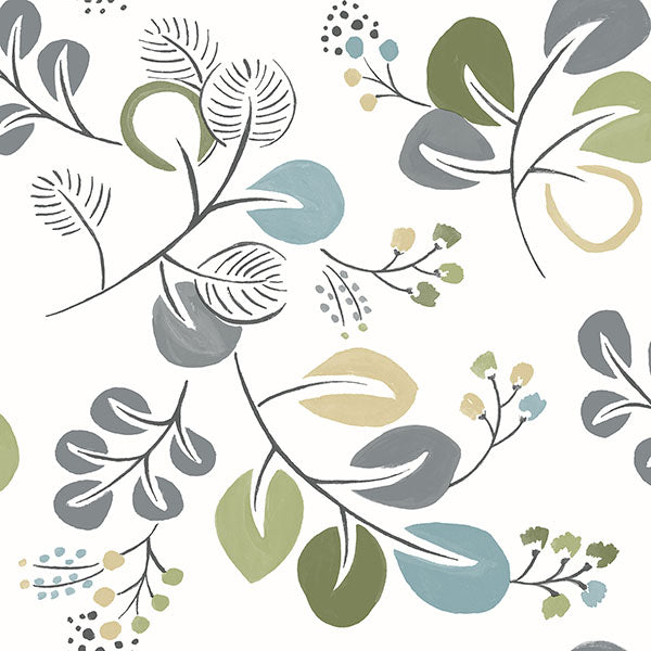 Jonah Green Leaf Trail Wallpaper from Hannah Collection