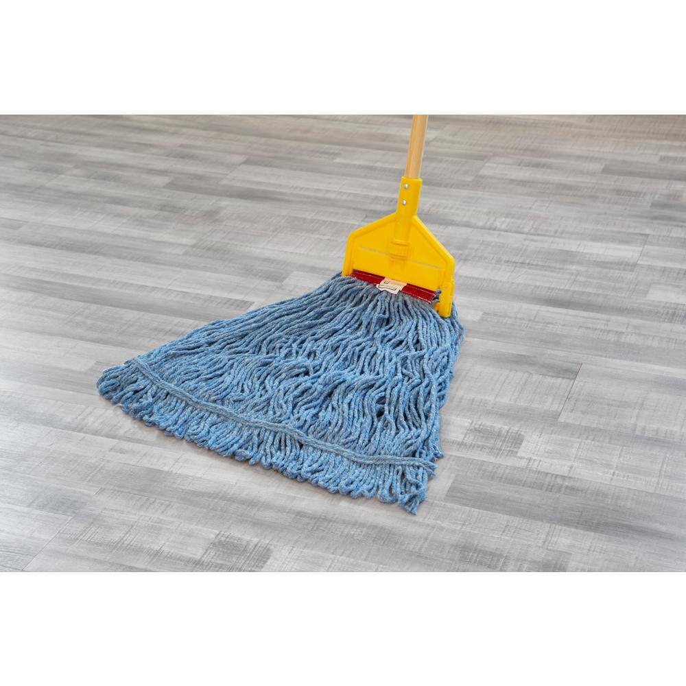 Rubbermaid Commercial Products 6 in. 24# Cotton Wet String Mop WITH Wave Brake 35 qt. Mop Bucket and Wringer Combo 1974341-WB