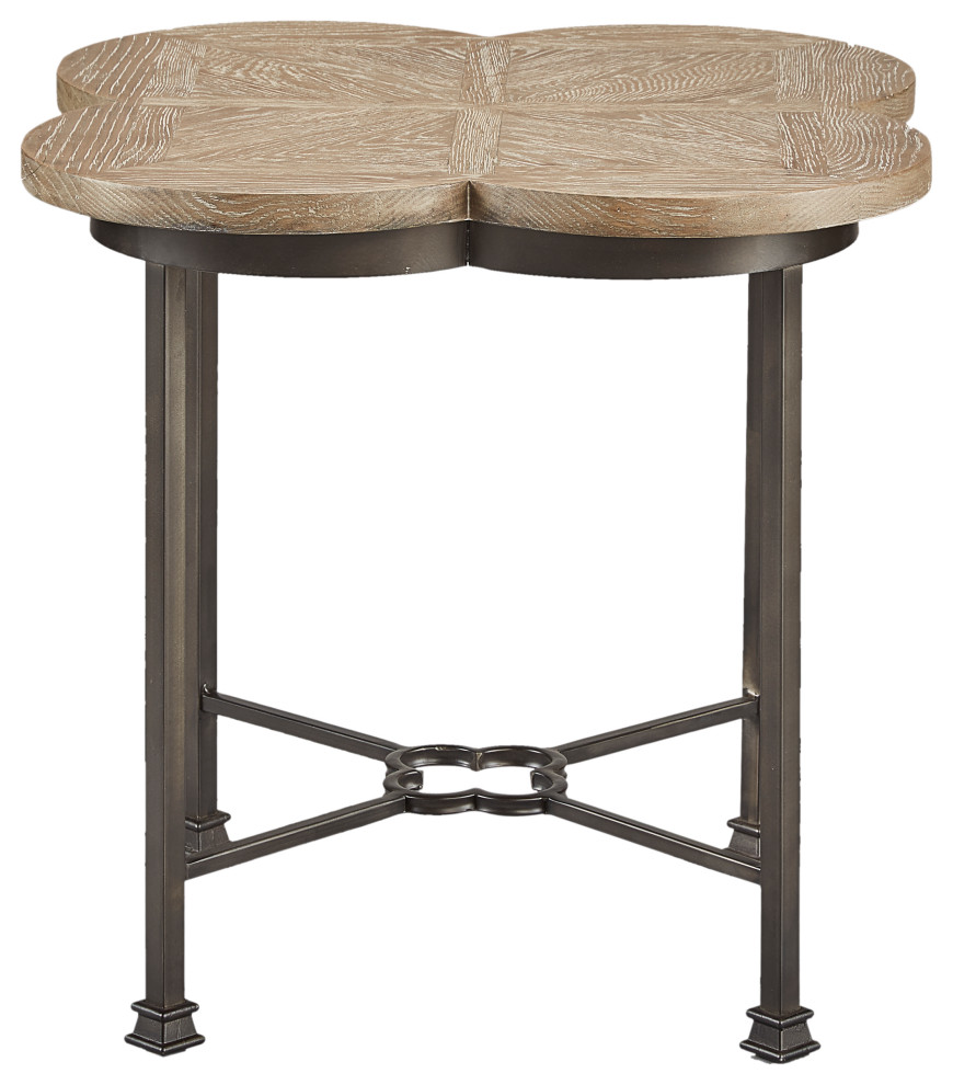 Dublin Mitered Oak  ampMetal End Table   Traditional   Side Tables And End Tables   by Furniture Classics  Houzz